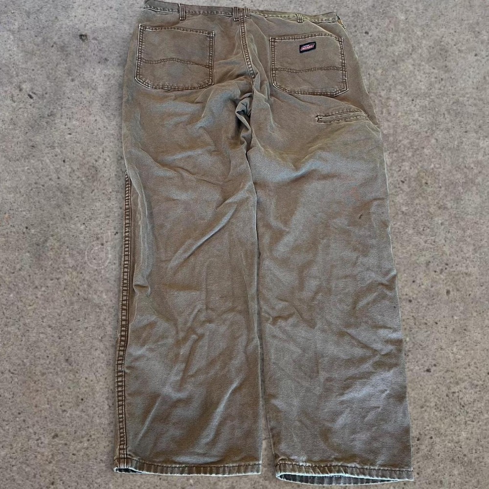 Dickies Brown Duck Canvas Carpenter Workwear Pants Baggy Utility Skater 38x32 - Picture 4 of 6